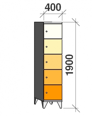 Sektsioonkapp, 5 ust, 1900x400x545 mm