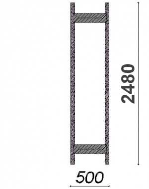 Side frame 2480x500 ZN Kasten, used