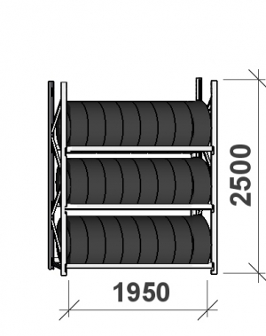Rehviriiul, põhiosa 2500x1950x500, 3 korrust, 440kg/tasapind