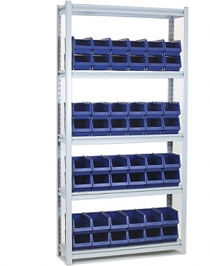 Boltless Shelving 1982x1000x300 with 48 Bins 250x148x130 PPS