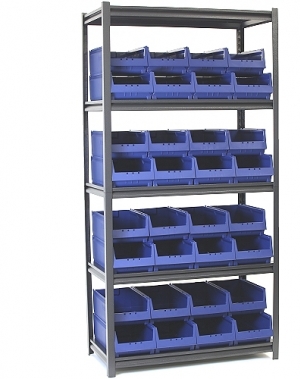 Boltless Shelving 1982x1000x500 with 16 Bins 500x230x150 + 16 Bins 400x230x150