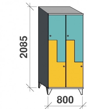 Z-kapp 2085x800x545, 4 ust, kaldkatusega