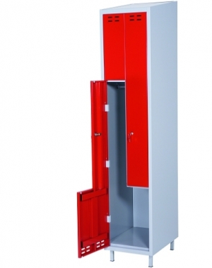 Clothing cabinet, red/grey 2 d/Z-modell 1920x400x550