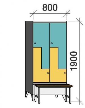 Z-kapp 1900x800x845, 4 ust, pingiga