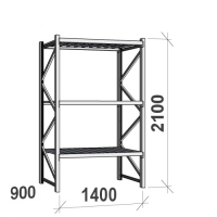 Lagerhylla startsektion 2100x1400x900 600kg/hyllplan,3 hyllor