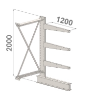 Ulokehylly jatko-osa 2000x1000x1200,4 tasoa