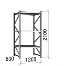 Lagerhylla startsektion 2100x1200x600 600kg/hyllplan,3 hyllor