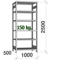 Laoriiul põhiosa 2500x1000x500 150kg/riiuliplaat,6 plaati