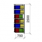 Extension bay 2500x750x300 200kg/shelf,7 shelves