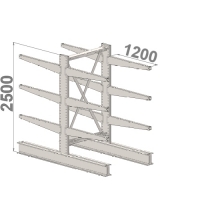 Grenställ startsektion 2500x1000x2x1200,12 x arm