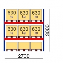 Starter Bay 3000x2700 630kg/pallet, 9 EUR pallets