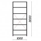 Lagerhylla startsektion 3000x1000x500 200kg/hyllplan,7 hyllor