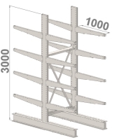 Grenställ startsektion 3000x1000x2x1000,16 x arm