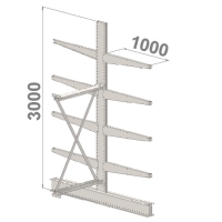 Ulokehylly jatko-osa 3000x1000x2x1000,5 tasoa