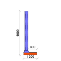 L-pylväs 1-puolinen 4000x800 HEAVY