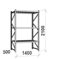 Lagerhylla startsektion 2100x1400x500 600kg/hyllplan,3 hyllor