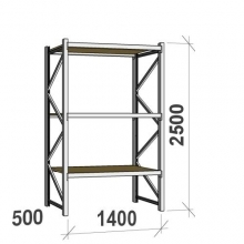 Lagerhylla startsektion 2500x1400x500 600kg/hyllplan,3 hyllor, spånskiva