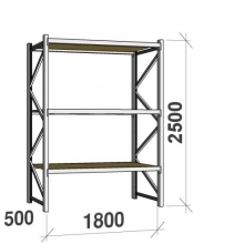 Lagerhylla startsektion 2500x1800x500 480kg/hyllplan,3 hyllor, spånskiva