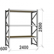 Starter bay 2500x2400x600 300kg/level,3 levels with chipboard