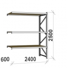 Extension bay 2500x2400x600 300kg/level,3 levels with chipboard