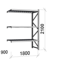 Lagerhylla följesektion 2100x1800x900 480kg/hyllplan,3 hyllor