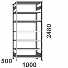 Laoriiul põhiosa 2480x1000x500 150kg/riiuliplaat,7 plaati ZN Kasten kasutatud