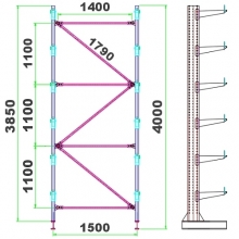 Tagarist konsoolriiulile 4000Kx1500L STRONG