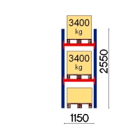 Starter bay 2550x1150 3400kg/pallet,3 FIN pallets