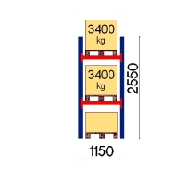 Pallställ startsektion 2550x1150 3400kg/3 pallar