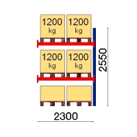 Add On bay 2550x2300 1200kg/pallet,6 FIN pallets