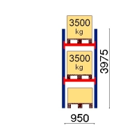 Kaubaaluse riiul põhiosa 3975x950 3500kg/alus,3 alust