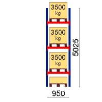 Kaubaaluse riiul põhiosa 5025x950 3500kg/alus,4 alust