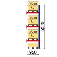 Kuormalavahylly jatko-osa 5025x950 3500kg/lava,4 EUR lavapaikkaa