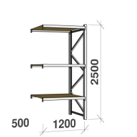 Extension bay 2500x1200x500 600kg/level,3 levels with chipboard