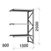 Extension bay 2500x1500x900 600kg/level,3 levels with steel decks