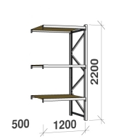 Extension bay 2200x1200x500 600kg/level,3 levels with chipboard