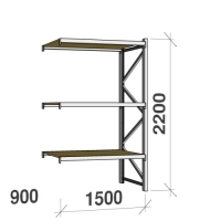 Extension bay 2200x1500x900 600kg/level,3 levels with chipboard