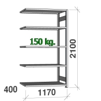 Extension bay 2100x1170x400 150kg/shelf,5 shelves