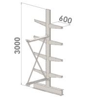 Ulokehylly jatko-osa 3000x1500x2x600,5 tasoa