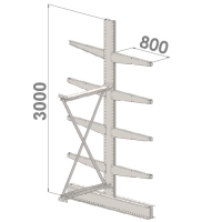 Ulokehylly jatko-osa 3000x1500x2x800,5 tasoa