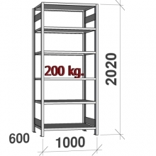 Laoriiul põhiosa 2020x1000x600 200kg/riiuliplaat,6 plaati ZN Kasten kasutatud