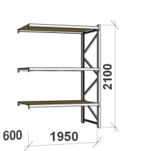 Lagerhylla följesektion 2100x1950x600 440kg/hyllplan 3 hyllor, spånskiva MAXI