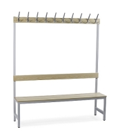 Single bench 1700x1500x400 with 10 hook rail