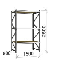 Starter bay 2500x1500x800 600kg/level,3 levels with chipboard
