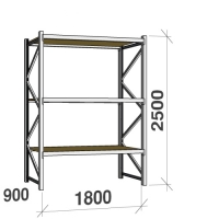 Lagerhylla startsektion 2500x1800x900 480kg/hyllplan,3 hyllor, spånskiva