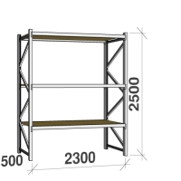 Starter bay 2500x2300x500 350kg/level,3 levels with chipboard