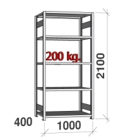 Starter bay 2100x1000x400 200kg/shelf,5 shelves