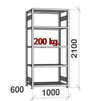 Starter bay 2100x1000x600 200kg/shelf,5 shelves