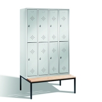 2-tier locker with bench, 8-doors, 2090x1190x500/815 mm