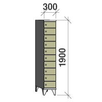 Sektsioonkapp, 10 ust, 1900x300x545 mm